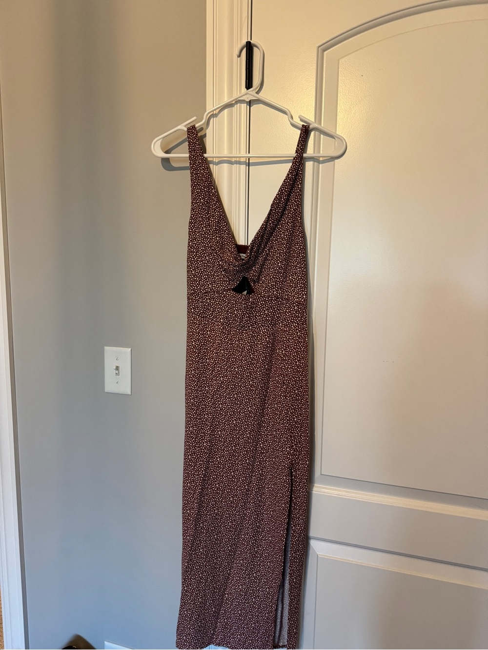 Abercrombie & Fitch Burgundy Microdot Midi Dress, size small